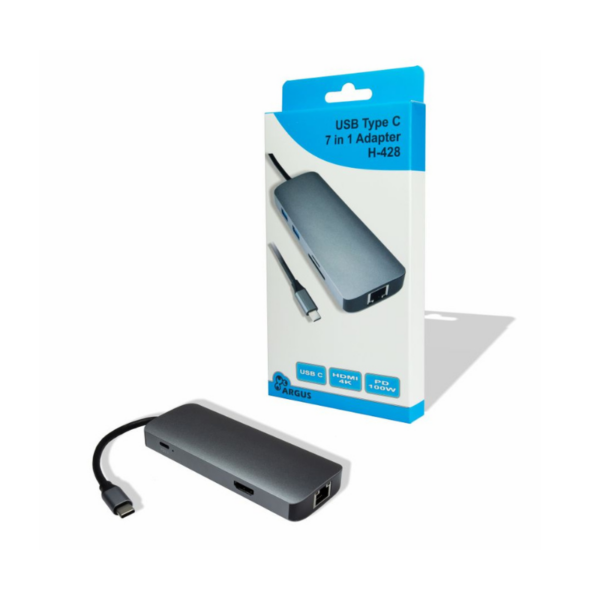 STATION D’ACCUEIL ARGUS USB TYPE C MULTIFONCTIONNELLE 7 EN 1 H-428 AXIOM INFORMATIQUE PLUS