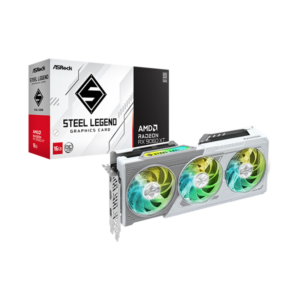 CARTE GRAPHIQUE ASROCK STEEL LEGEND AMD RADEON RX 9060 XT WHITE 16GB TRIPLE FAN AXIOM INFORMATIQUE PLUS